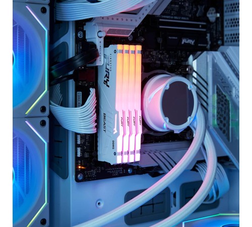 Память оперативная/ Kingston 64GB 6000MT/s DDR5 CL36 DIMM (Kit of 2) FURY Beast White RGB EXPO Память оперативная/ Kingston 64GB 6000MT/s DDR5 CL36 DIMM (Kit of 2) FURY Beast White RGB EXPO