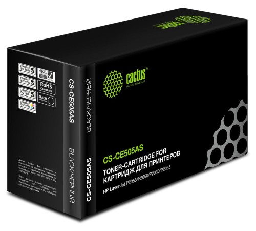 -/ Картридж лазерный Cactus CS-CE505AS CE505A черный (2300стр.) для HP LJ P2055/P2035