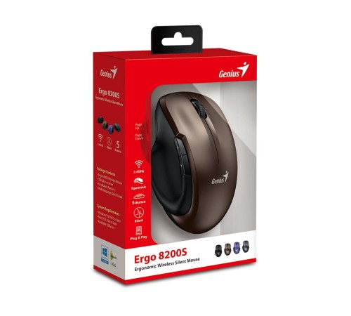 Мышь беспроводная Ergo 8200S Chocolate (Мятая упаковка)