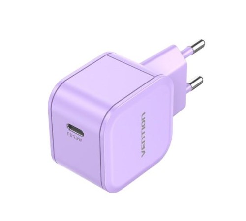 Сетевое зарядное устройство Vention на 1 порт USB С 20W  Фиолетовый, шт.