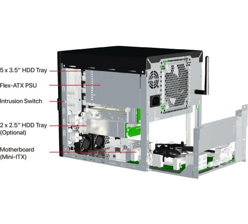 Серверный корпус/ Mini-Tower chassis with 5x 3.5 swappable HDD tray