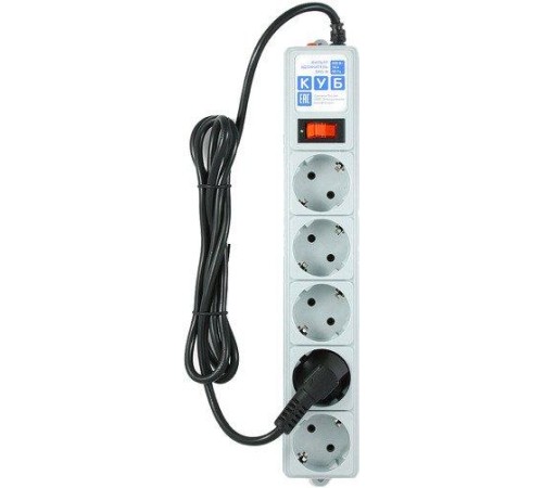 Фильтр-удлинитель Power Cube B 5.0 м 5 розеток (серый) 10А/2,2кВт/ Surge protector Power Cube B 5.0 m 5 outlets (gray) 10A / 2.2kW Фильтр-удлинитель Power Cube B 5.0 м 5 розеток (серый) 10А/2,2кВт/ Surge protector Power Cube B 5.0 m 5 outlets (gray) 10A / 2.2kW