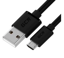 GCR Кабель 1.0m MicroUSB, черный, быстрая зарядка, 28/24 AWG, GCR-53606