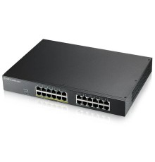 Гибридный коммутатор Smart L2 коммутатор PoE+ Zyxel NebulaFlex GS1915-24EP, rack 19", 24xGE (12xPoE+), бюджет PoE 130 Вт