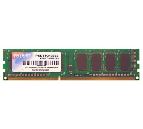 Оперативная память Patriot DDR3 DIMM 4GB 1333MHz CL9 1*4GB 9-9-9-24 1.5V (analog PSD34G133381)