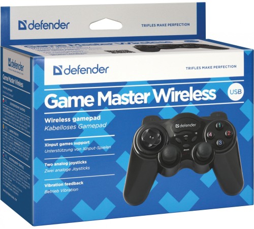 Defender Беспроводной геймпад Game Master Wireless USB, радио, 12 кнопок, 2 стика