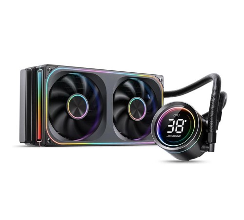 Система жидкостного охлаждения/ Water Cooling System JONSBO TH-240 Black (260W, 240mm, LED temp., Black, ARGB/ Fans: 2x120mm, 62.4CFM, 37.3dBA, 2400RPM/ Pump height 72mm, 30dBA, 2400RPM, Rad thickness 27mm/ S: 1851, 1700, 1200, 115X, AM5, AM4) Система жидкостного охлаждения/ Water Cooling System JONSBO TH-240 Black (260W, 240mm, LED temp., Black, ARGB/ Fans: 2x120mm, 62.4CFM, 37.3dBA, 2400RPM/ Pump height 72mm, 30dBA, 2400RPM, Rad thickness 27mm/ S: 1851, 1700, 1200, 115X, AM5, AM4)