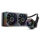 Система жидкостного охлаждения/ Water Cooling System JONSBO TH-240 Black (260W, 240mm, LED temp., Black, ARGB/ Fans: 2x120mm, 62.4CFM, 37.3dBA, 2400RPM/ Pump height 72mm, 30dBA, 2400RPM, Rad thickness 27mm/ S: 1851, 1700, 1200, 115X, AM5, AM4)