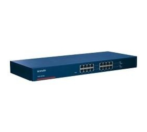 Коммутатор/ Tenda TEG1016G Коммутатор неуправляемый, 16 портов, 16x1 Гбит/с, установка в стойку, металлический корпус