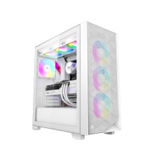 Корпус без блока питания/ Case PCCooler C3D510 WH ARGB, Midi-Tower, TG, Mesh, 3x120mm ARGB, 2xUSB-A 3.0, E-ATX, ATX, mATX, mITX White