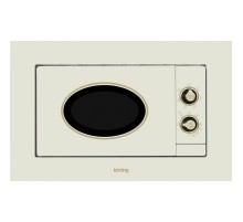 Встраиваемая микроволновая печь Korting/ Встраиваемая микроволновая печь с грилем, серия Retro, дизайн Provence, механическое управление, объем печи: 20 л, функция гриля, таймер, функции разморозки, комбинированные режимы СВЧ + Гриль,  камера из нержавеющ
