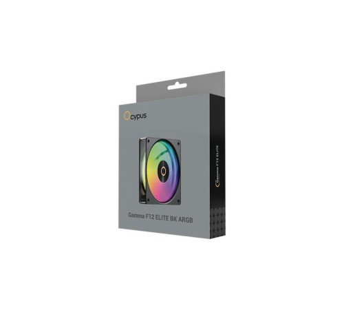 Вентилятор для корпуса Ocypus Gamma F12 Elite BK ARGB, 120x120x25mm, 4-PIN PWM, 600-1800 RPM, 26 DBA MAX, HYDRO BEARING