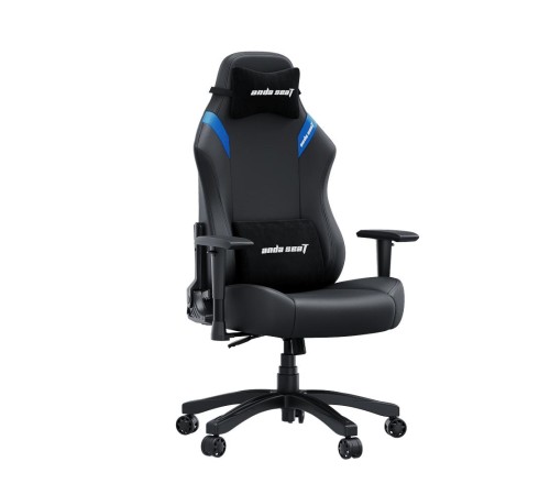 Кресло игровое Anda Seat Luna series цвет черный с синими вставками, размер L (110кг), материал ПВХ (модель AD18) Кресло игровое Anda Seat Luna series цвет черный с синими вставками, размер L (110кг), материал ПВХ (модель AD18)