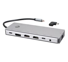 Адаптер/ Адаптер TypeC -->(2HDMI+DP)4K*60Hz+3USB3.0+TC+USB2.0+RJ45+SD+TF+PD+audio+TCадаптер, VCOM <4706>