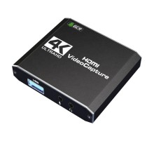 GCR Адаптер видео-аудио захвата HDMI сигнала + звук, HDMI 2.0 to HDMI 2.0+USB 3.0, 2хAudio, 4K/60Hz, GCR-53192