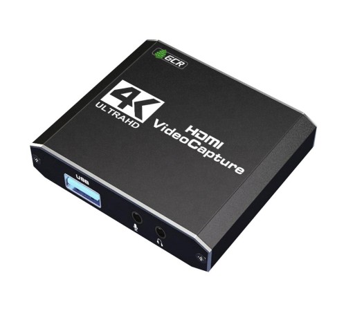 GCR Адаптер видео-аудио захвата HDMI сигнала + звук, HDMI 2.0 to HDMI 2.0+USB 3.0, 2хAudio, 4K/60Hz, GCR-53192