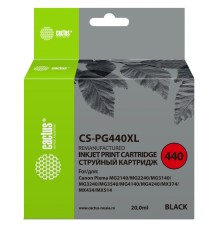 -/ Картридж струйный Cactus CS-PG440 черный (180стр.) для Canon PIXMA MG2140/MG3140