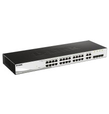 Коммутатор D-Link Управляемый L2 коммутатор, 24x1000Base-T, 4xCombo 1000Base-T/SFP, защита от статического электричества до 6 кВ, CLI