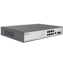 Коммутатор ORIGO Управляемый L2 PoE-коммутатор, 8x1000Base-T PoE, 2x1000Base-X SFP, PoE-бюджет 135 Вт, консольный порт RJ-45, комплект для установки в 19" стойку