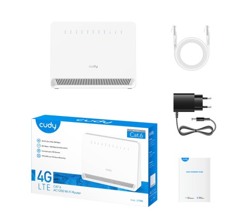 Маршрутизатор/ AC1200 Wi-Fi 4G LTE Cat 6 Gigabit Router, 4 10/100/1000M RJ45 Ports, Nano SIM Slot, Quectel module inside,build-in 4G LTE modem, 300Mbps at 2.4GHz + 867Mbps at 5GHz, Internal Antennas, PPTP/L2TP/OpenVPN/WireGuard VPN, DNS over Cloudflare/ Маршрутизатор/ AC1200 Wi-Fi 4G LTE Cat 6 Gigabit Router, 4 10/100/1000M RJ45 Ports, Nano SIM Slot, Quectel module inside,build-in 4G LTE modem, 300Mbps at 2.4GHz + 867Mbps at 5GHz, Internal Antennas, PPTP/L2TP/OpenVPN/WireGuard VPN, DNS over Cloudflare/