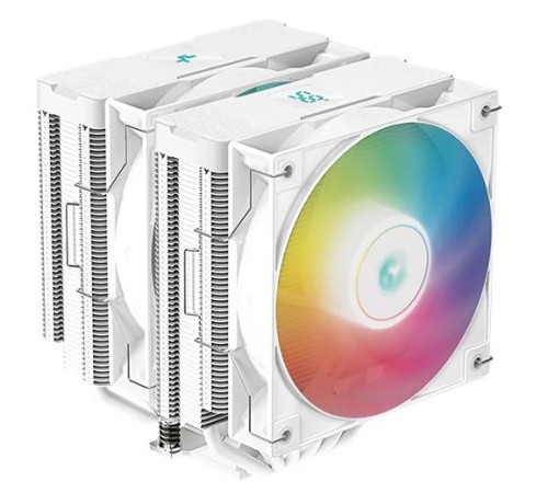 Кулер для процессора DEEPCOOL AG620 DIGITAL WH ARGB LGA1700/1200/115X/AM5/AM4 (8шт/кор, TDP 260W, PWM, DUAL Fan 120mm, 6 тепл. трубок, белый) RET (R-AG620-WHADMN-G-2)