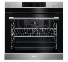 Встраиваемая электрическая духовка AEG/ Электрический духовой шкаф с конвекцией, приготовление на пару, объем 70 л, 5 режимов, автопрограммы, очистка паровая, направляющие проволочные + телескопические (1 уровень), термощуп