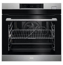 Встраиваемая электрическая духовка AEG/ Электрический духовой шкаф с конвекцией, приготовление на пару, объем 70 л, 5 режимов, автопрограммы, очистка паровая, направляющие проволочные + телескопические (1 уровень), термощуп