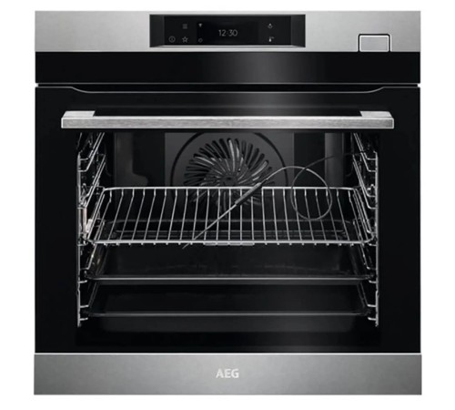 Встраиваемая электрическая духовка AEG/ Электрический духовой шкаф с конвекцией, приготовление на пару, объем 70 л, 5 режимов, автопрограммы, очистка паровая, направляющие проволочные + телескопические (1 уровень), термощуп