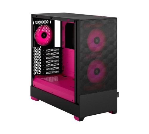 Корпус ПК без блока питания/ Case Fractal Design Pop Air RGB Magenta Core TG Clear Tint, Midi-Tower, 3x120mm RGB, 2xUSB-A 3.2 ATX, mATX, mITX Black/Magenta