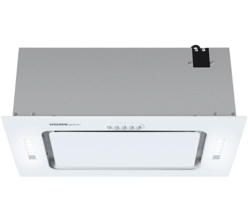 ВЫТЯЖКА HOMSair CROСUS PUSH 52 Glass White/ полновстраиваемая, кнопочное управление, 3 скорости, 850 м3/ч, до 30 м2, 53 дБ, угольный фильтр CF02X - 2 шт, ШхВхД: 518х191х290 мм, белый цвет