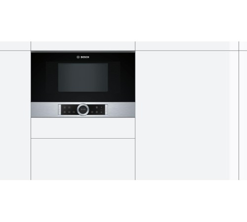 Встраиваемые микроволновые печи BOSCH 900Вт, 5 режимов, инвертер, 21 л, сталь,петли справа