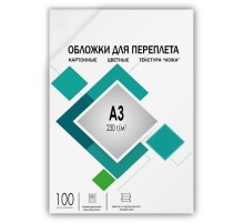 Обложки А3 "кожа" белые 100 шт./ Обложки для переплета А3 "кожа" белые 100 шт, ГЕЛЕОС [CCA3W]
