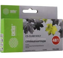 -/ Картридж струйный Cactus CS-CLI481XXLY желтый (12мл) для Canon Pixma TR7540/TR8540/TS6140/TS8140
