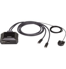 2-Портовый 4K USB-C переколючатель с пультом ДУ/ 2-Port USB-C 4K USB KVM with RC