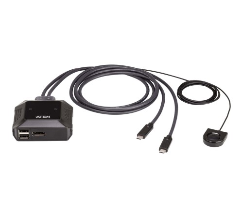 2-Портовый 4K USB-C переколючатель с пультом ДУ/ 2-Port USB-C 4K USB KVM with RC