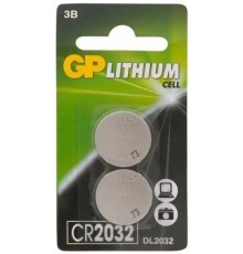 Литиевая дисковая батарейка GP Lithium CR2032 - 2 шт. в блистере