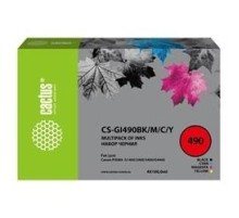 -/ Чернила Cactus CS-GI490BK/M/C/Y GI-490 многоцветный набор 4x100мл для Canon Pixma G1400/G2400/G3400