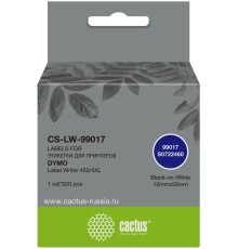 -/ Этикетки Cactus CS-LW-99017 сег.:50x12мм черный белый 220шт/рул Dymo Label Writer 450/4XL