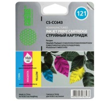 -/ Картридж струйный Cactus CS-CC643 №121 многоцветный (9мл) для HP DJ D1663/D2563/D2663/D5563/F2423/F2