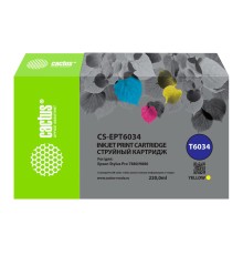 -/ Картридж струйный Cactus CS-EPT6034 T6034 желт.пигм. (220мл) для Epson Stylus PRO 7880/9880