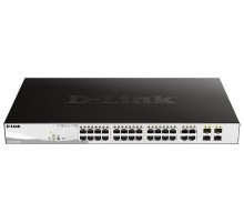 Коммутатор/ Управляемый L2 PoE-коммутатор, 24x1000Base-T PoE, 4xCombo 1000Base-T/SFP, PoE-бюджет 193 Вт, защита от статического электричества до 6 кВ, CLI