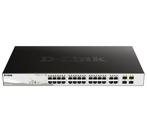 Коммутатор/ Управляемый L2 PoE-коммутатор, 24x1000Base-T PoE, 4xCombo 1000Base-T/SFP, PoE-бюджет 193 Вт, защита от статического электричества до 6 кВ, CLI
