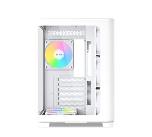 Корпус ПК без блока питания/ Case SAMA V60 White, Midi-Tower, TG, 7x120mm ARGB, 2xUSB 3.0 + 1xUSB 3.1 Type-C, ATX, mATX, mITX White