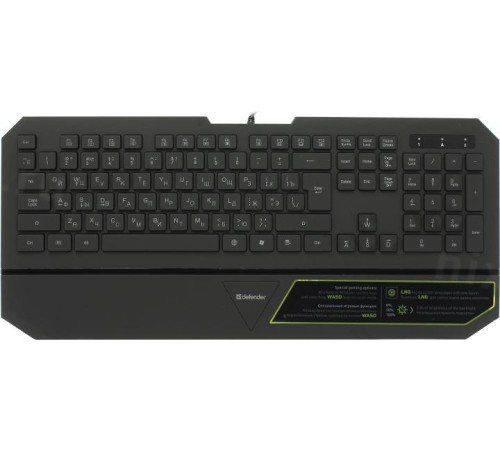 Defender Проводная клавиатура Oscar SM-660L Pro RU,черный,4 уровня подсветки USB