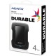 Внешний жесткий диск/ Portable HDD 4TB ADATA HD330 (Black), Silicone, USB 3.2 Gen1, 133x89x23mm, 316g /3 года/