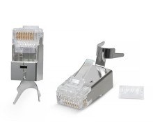 Коннектор RJ-45(8P8C) под витую пару, категория 6a/7/7a, экранированный Cabeus 8P8C-SH-C7(1.5)-TWP Коннектор RJ-45(8P8C) под витую пару, категория 6a/7/7a, экранированный, универсальный