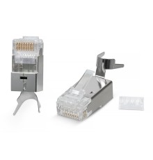 Коннектор RJ-45(8P8C) под витую пару, категория 6a/7/7a, экранированный Cabeus 8P8C-SH-C7(1.5)-TWP Коннектор RJ-45(8P8C) под витую пару, категория 6a/7/7a, экранированный, универсальный