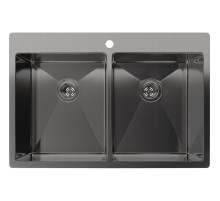 Кухонная мойка RIVELATO Rivelato Rinox 7450 2В PVD black Мойка нерж.сталь  2 чаши 740*500*200 мм, монтаж: врезной, материал: нержавеющая сталь, цвет: черный