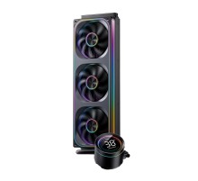 Система жидкостного охлаждения/ Water Cooling System JONSBO TH-360 Black (300W, 360mm, LED temp., Black, ARGB/ Fans: 3x120mm, 62.4CFM, 37.3dBA, 2400RPM/ Pump height 72mm, 30dBA, 2400RPM, Rad thickness 27mm/ S: 1851, 1700, 1200, 115X, AM5, AM4)