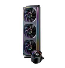 Система жидкостного охлаждения/ Water Cooling System JONSBO TH-360 Black (300W, 360mm, LED temp., Black, ARGB/ Fans: 3x120mm, 62.4CFM, 37.3dBA, 2400RPM/ Pump height 72mm, 30dBA, 2400RPM, Rad thickness 27mm/ S: 1851, 1700, 1200, 115X, AM5, AM4)